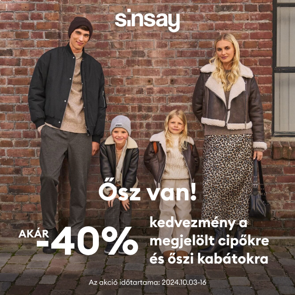 Sinsay: Akár 40% kedvezmény